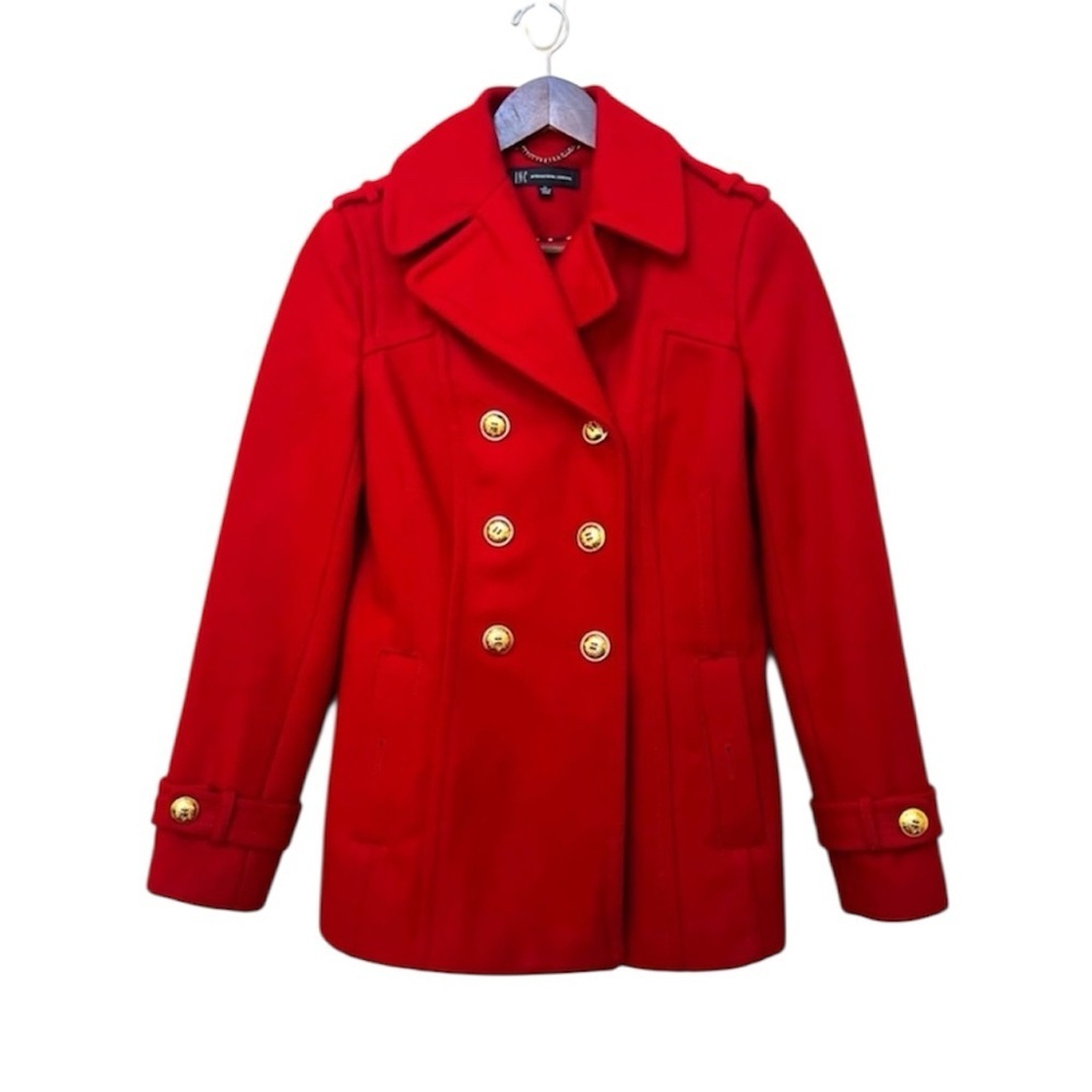 🆕 INC International Concepts Red Wool Coat size small